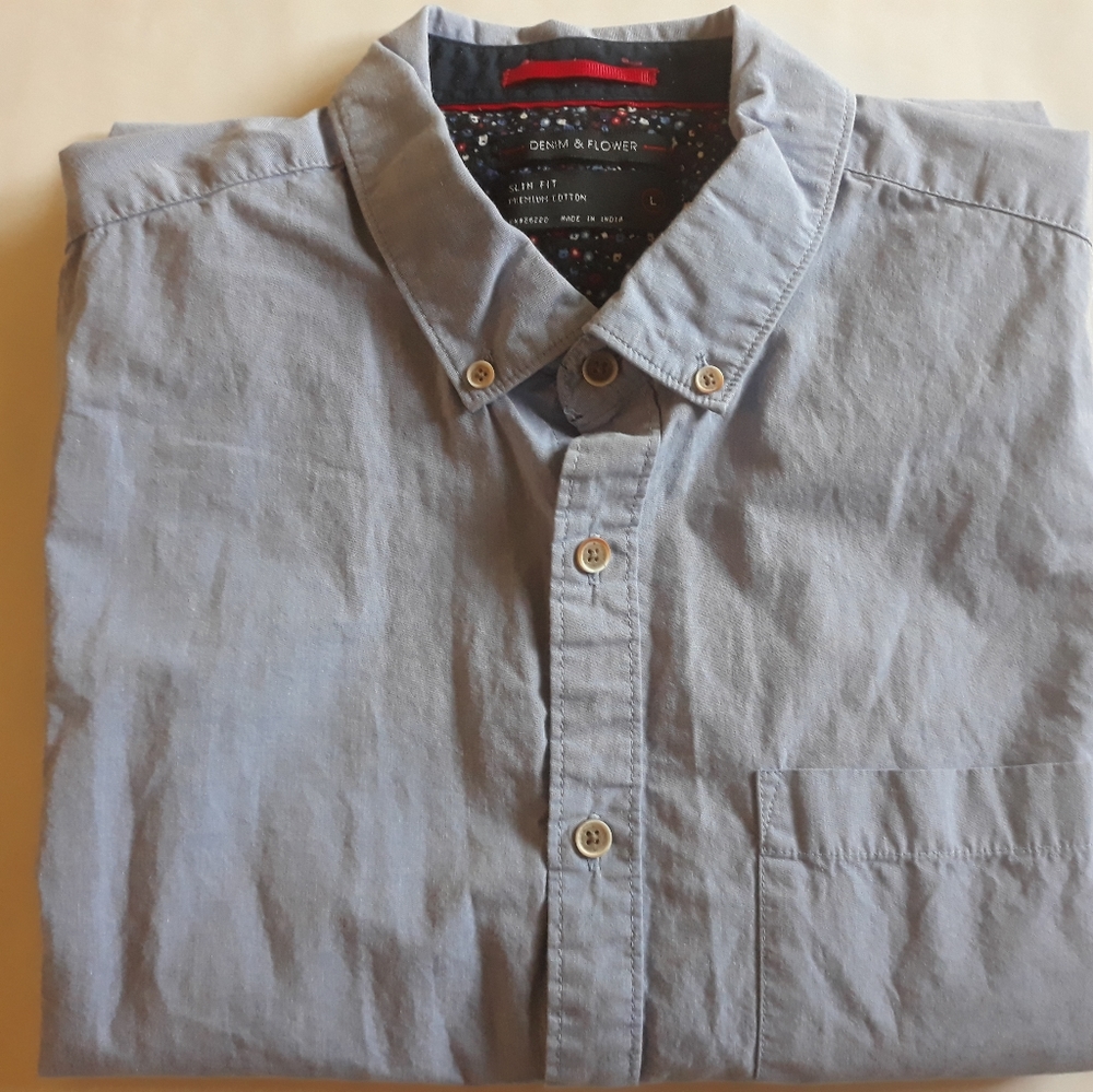 Denim & Flower Dress Shirt